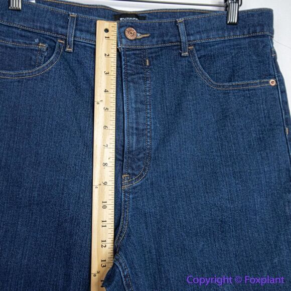 NEW Express super high rise mom jeans‎ in medium dark blue wash, 14R - Picture 4 of 13